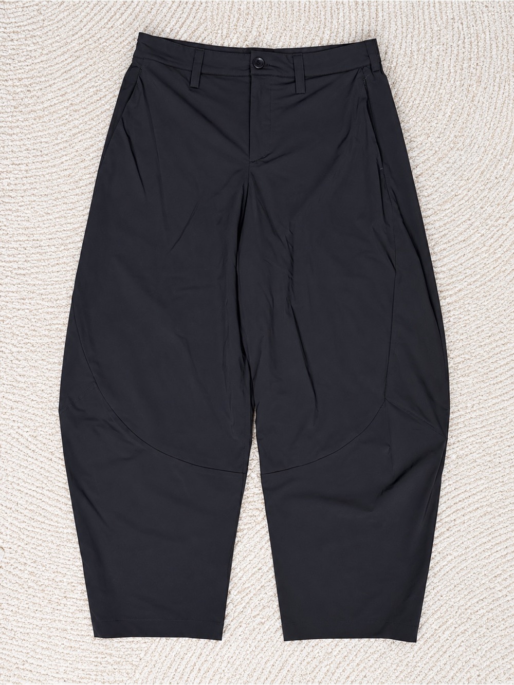 Ruti The Wide-ish Pants Size S Black Graphite Stretch Balloon Wrinkle Resitante